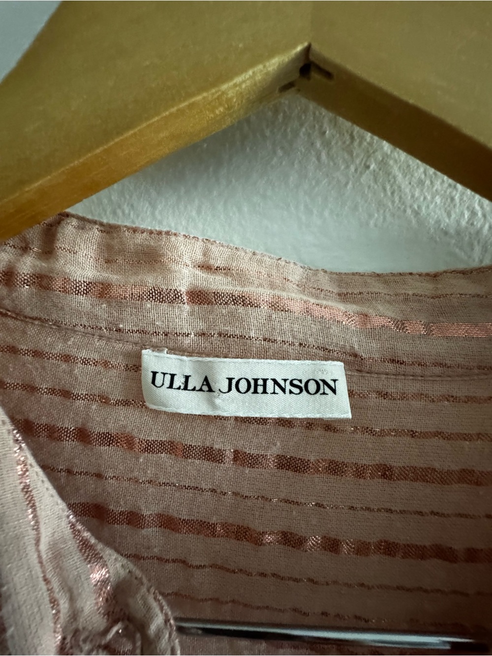 Ulla Johnson Della Metallic Pink Tiered Ruffle Long Sleeve Mini Dress size 8 - Picture 7 of 10